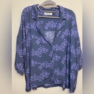 Ava Sky XL Top in Purple Fish Print